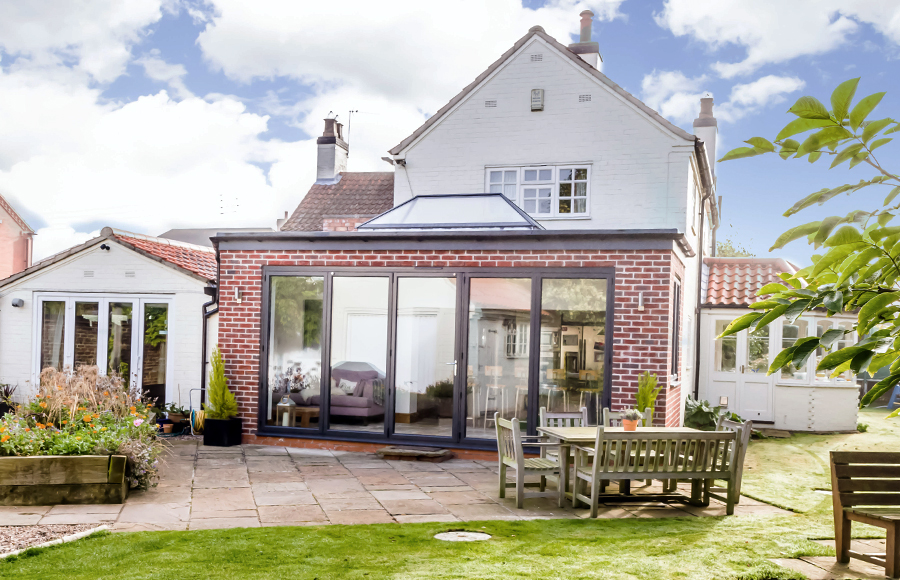 extension on home with aluminium bifold doors East Sussex installed